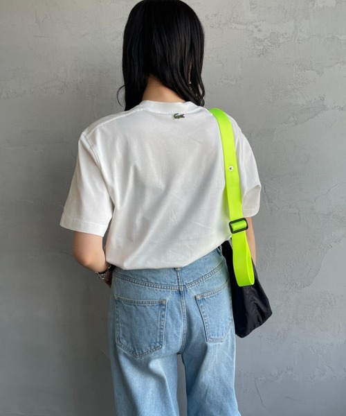 LACOSTE（ラコステ）の「[LACOSTE/ラコステ] スモール パリロゴ クルーネックTシャツ（Tシャツ/カットソー・レディース・ホワイト/ネイビー・S/M/XS/L）」の8枚目の写真