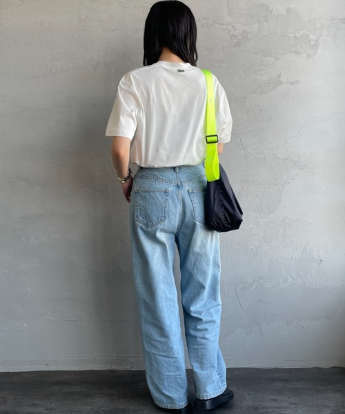 LACOSTE（ラコステ）の「[LACOSTE/ラコステ] スモール パリロゴ クルーネックTシャツ（Tシャツ/カットソー・レディース・ホワイト/ネイビー・S/M/XS/L）」の6枚目の写真