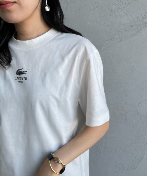 LACOSTE（ラコステ）の「[LACOSTE/ラコステ] スモール パリロゴ クルーネックTシャツ（Tシャツ/カットソー・レディース・ホワイト/ネイビー・S/M/XS/L）」の15枚目の写真