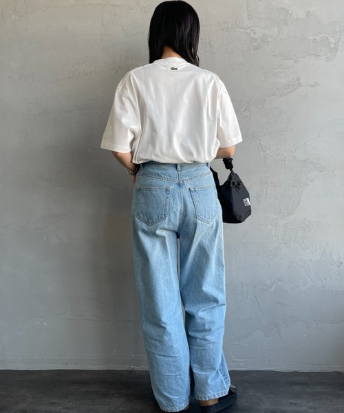 LACOSTE（ラコステ）の「[LACOSTE/ラコステ] スモール パリロゴ クルーネックTシャツ（Tシャツ/カットソー・レディース・ホワイト/ネイビー・S/M/XS/L）」の19枚目の写真