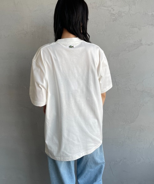 LACOSTE（ラコステ）の「[LACOSTE/ラコステ] スモール パリロゴ クルーネックTシャツ（Tシャツ/カットソー・レディース・ホワイト/ネイビー・S/M/XS/L）」の16枚目の写真