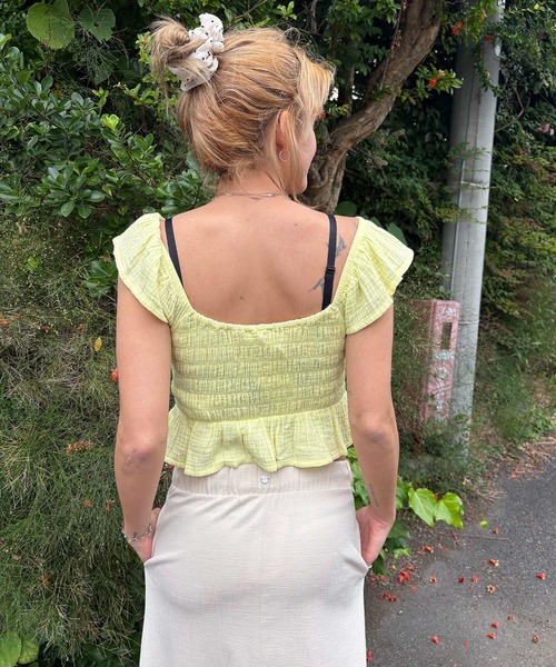 ROXY(ロキシー)の「BRISA NOVA /ロキシーダブルガーゼショート丈(短丈)トップス(シャツ/ブラウス・レディース・イエロー/ブラウン・X-SMALL/SMALL/MEDIUM)」の19枚目の写真