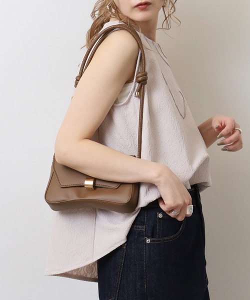 BRODIAEA(ブローディア)の「BRODIAEA 【セットアップ対応】ジャガードストレッチ ノースリ―ブAラインカットソー(Tシャツ/カットソー・レディース・ブラック/ベージュ・40)」の9枚目の写真