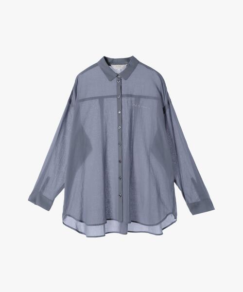 To b. by agnes b.(トゥービーバイアニエスベー)の「コットン ロングスリーブ ボーイズシャツ(シャツ/ブラウス・レディース・ネイビー・40/38/36)」の2枚目の写真