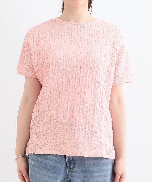 Cutie Blonde(キューティーブロンド)の「【S-LL】ぽこぽこ素材がこなれ見え ドルマントップス(Tシャツ/カットソー・レディース・オフホワイト/ダークグレー/ピンク・01/02/03/04)」の16枚目の写真