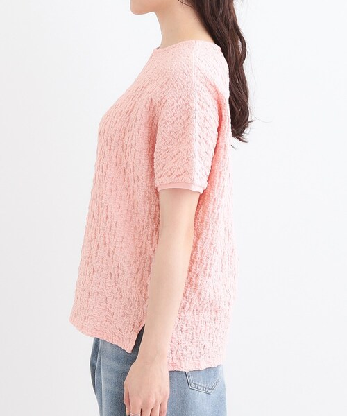 Cutie Blonde(キューティーブロンド)の「【S-LL】ぽこぽこ素材がこなれ見え ドルマントップス(Tシャツ/カットソー・レディース・オフホワイト/ダークグレー/ピンク・01/02/03/04)」の17枚目の写真