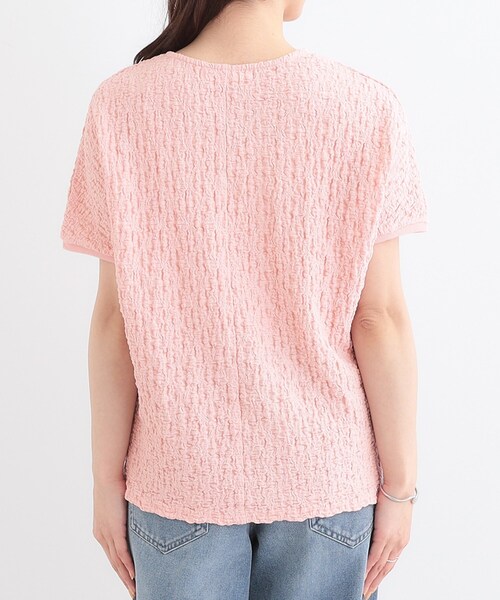 Cutie Blonde(キューティーブロンド)の「【S-LL】ぽこぽこ素材がこなれ見え ドルマントップス(Tシャツ/カットソー・レディース・オフホワイト/ダークグレー/ピンク・01/02/03/04)」の18枚目の写真