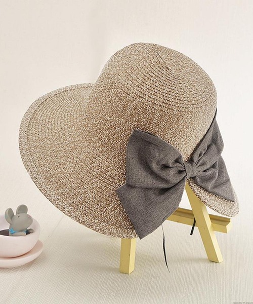 VIBGYOR（ヴィブジョー）の「pur chouchou/バックリボン 麦わら帽子 P4459（ハット・レディース・ブラウン/ベージュ・FREE）」の3枚目の写真