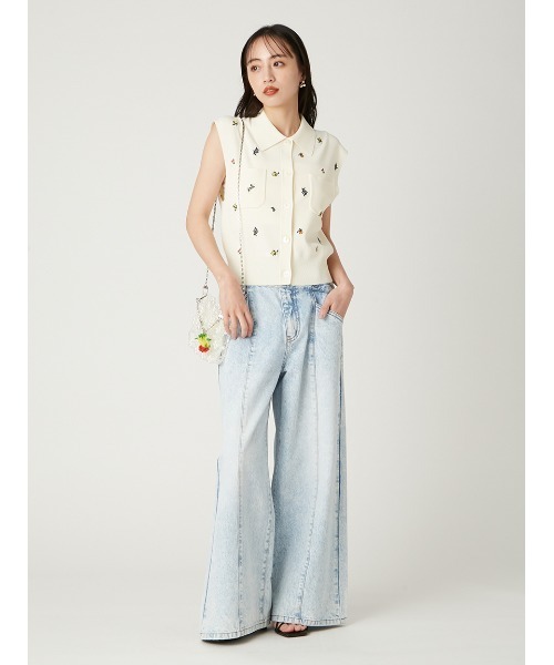 【新品】FRAY I.D ノースリコットンニットジレ　ベスト【タグ付き】 FRAY I.D - フレイアイディー ノースリコットンニットジレの通販