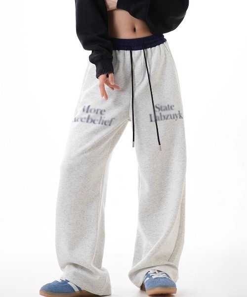 LETee(レティー)の「ロゴプリント スェットパンツ(スウェットパンツ・レディース・チャコールグレー/ブラック/ライトグレー・FREE)」の8枚目の写真