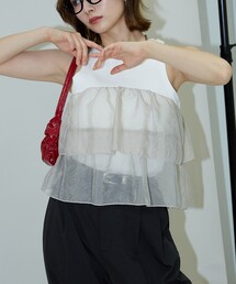 PUBLUX（パブリュクス）の「PUBLUX/パブリュクス オーガンジー ドッキング ティアード アメスリタンクトップ　限定展開（タンクトップ）」