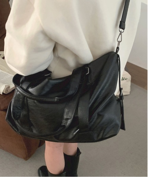 gossip！ロサンゼルス（ゴシップロサンゼルス）の「大容量ボストンバッグ/旅行バッグ 《通勤・通学に！》 Y2K（ボストンバッグ・レディース・ブラウン/オフホワイト/ブラック・FREE）」の13枚目の写真