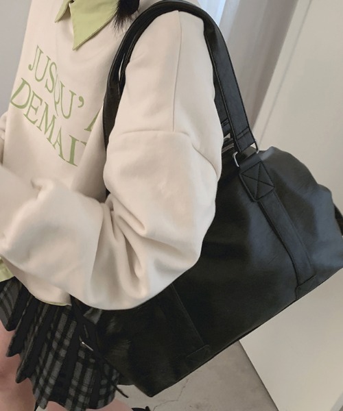 gossip！ロサンゼルス（ゴシップロサンゼルス）の「大容量ボストンバッグ/旅行バッグ 《通勤・通学に！》 Y2K（ボストンバッグ・レディース・ブラウン/オフホワイト/ブラック・FREE）」の14枚目の写真