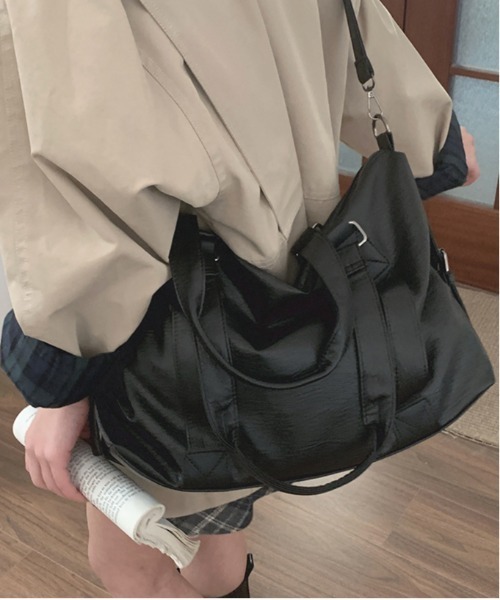 gossip！ロサンゼルス（ゴシップロサンゼルス）の「大容量ボストンバッグ/旅行バッグ 《通勤・通学に！》 Y2K（ボストンバッグ・レディース・ブラウン/オフホワイト/ブラック・FREE）」の21枚目の写真