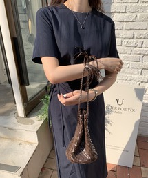 クルーネック半袖ワンピース