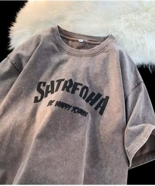 LETee（レティー）の「ウォッシュ加工ユーズド風ティーシャツ（Tシャツ/カットソー・レディース・ブラック/パープル/ピンク/ブラウン・FREE）」の6枚目の写真