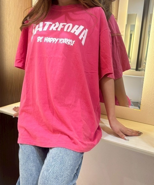 LETee（レティー）の「ウォッシュ加工ユーズド風ティーシャツ（Tシャツ/カットソー・レディース・ブラック/パープル/ピンク/ブラウン・FREE）」の12枚目の写真