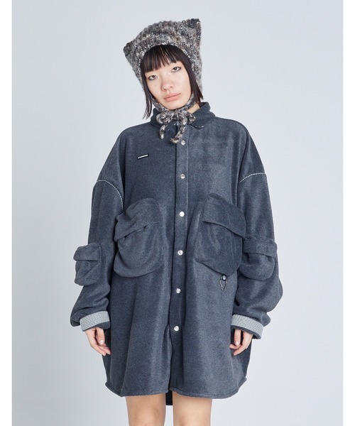 Little sunny bite（リトルサニーバイト）の「【8】【Little Sunny Bite】freeze big shirts（その他アウター・レディース・オレンジ/グレー/パープル・MEDIUM/SMALL）」の14枚目の写真