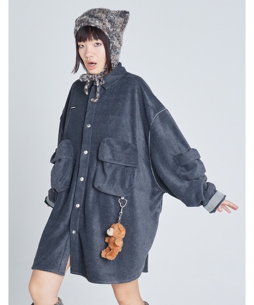 Little sunny bite（リトルサニーバイト）の「【8】【Little Sunny Bite】freeze big shirts（その他アウター・レディース・オレンジ/グレー/パープル・MEDIUM/SMALL）」の15枚目の写真