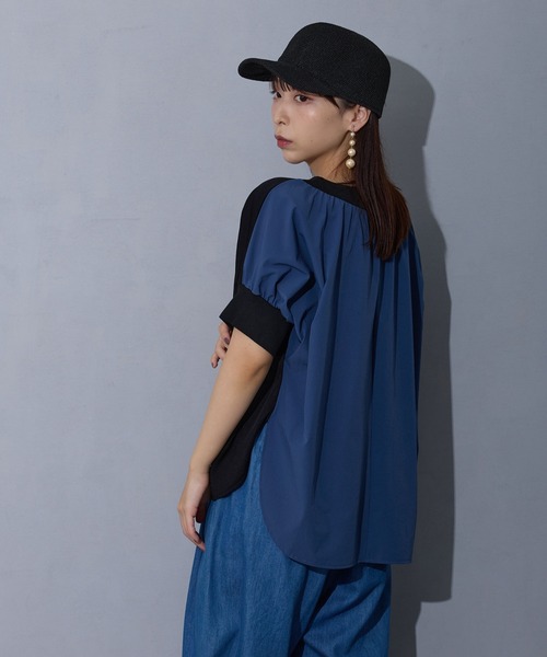 NICOLE white(ニコルホワイト)の「異素材切り替えTEE(Tシャツ/カットソー・レディース・ブラック/オフホワイト/グレー/その他1・FREE)」の12枚目の写真