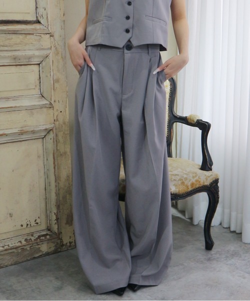 セール】【UNISEX】Wide Straight Slacks / ワイドストレート
