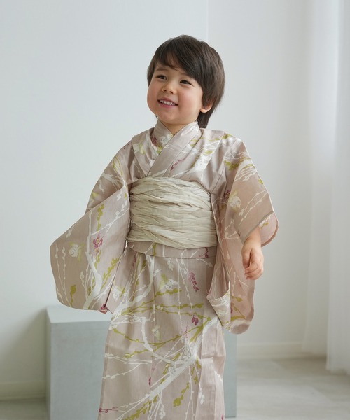 utatane（ウタタネ）の「キッズ浴衣3点セット ひよこ商店 亜麻色に飛び回る雀（浴衣・キッズ・ベージュ・100cm/110cm/120cm/130cm）」の20枚目の写真
