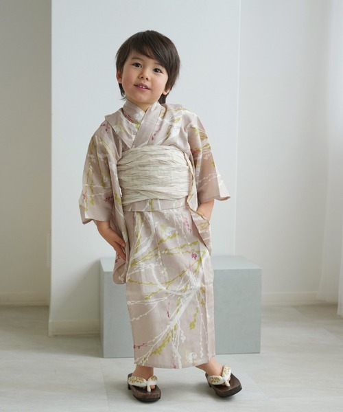 utatane（ウタタネ）の「キッズ浴衣3点セット ひよこ商店 亜麻色に飛び回る雀（浴衣・キッズ・ベージュ・100cm/110cm/120cm/130cm）」の19枚目の写真
