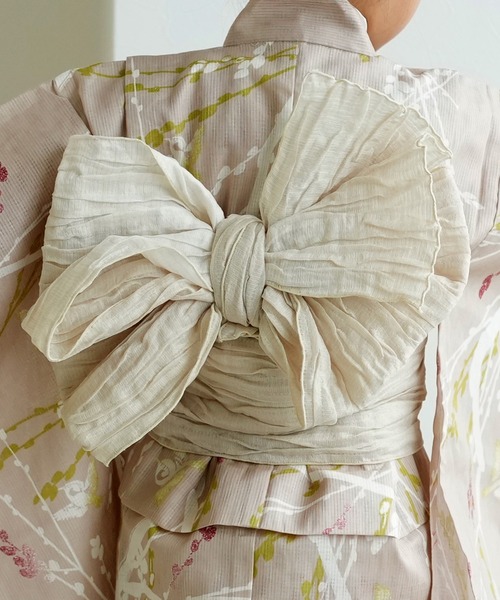 utatane（ウタタネ）の「キッズ浴衣3点セット ひよこ商店 亜麻色に飛び回る雀（浴衣・キッズ・ベージュ・100cm/110cm/120cm/130cm）」の16枚目の写真