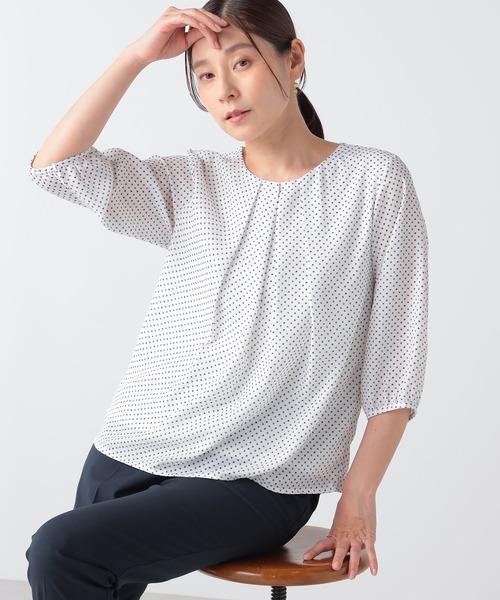 GALLORIA(ギャローリア)の「重ねプリントプルオーバー(Tシャツ/カットソー・レディース・ホワイト×グレー/ホワイト・LL/S/M/L)」の1枚目の写真
