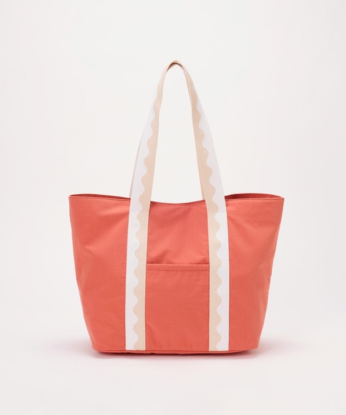 EFOLE（エフォル）の「Bicolor tape tote bag / バイカラーテープトートバッグ（トートバッグ・レディース・ベージュ/コーラル・FREE）」の5枚目の写真