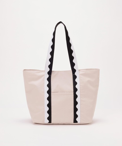 EFOLE（エフォル）の「Bicolor tape tote bag / バイカラーテープトートバッグ（トートバッグ・レディース・ベージュ/コーラル・FREE）」の6枚目の写真
