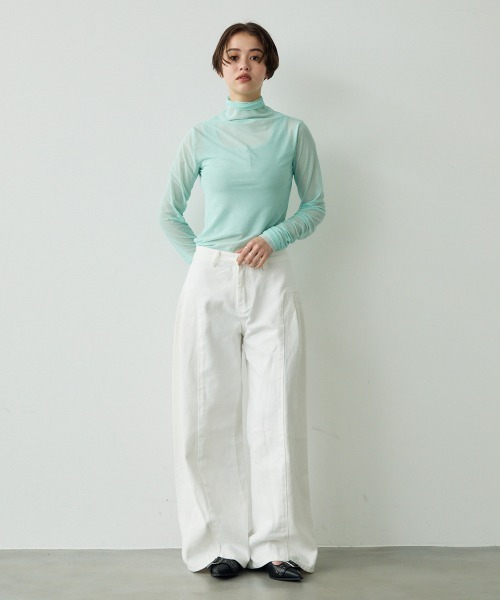 nounless SHEER CRUMPLE LADY TOPS シアートップス nounless