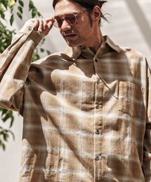 ms6101-Jacquard Ombre Check Shirts シャツ
