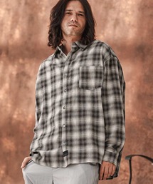 ms6101-Jacquard Ombre Check Shirts シャツ