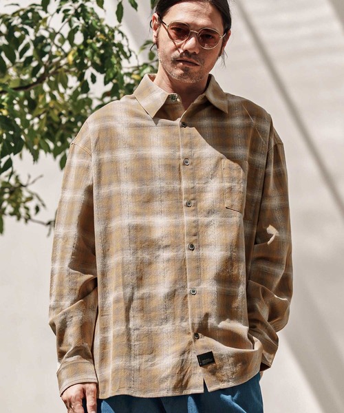 CAMBIO(カンビオ)の「ms6101-Jacquard Ombre Check Shirts シャツ(シャツ/ブラウス・メンズ・オレンジ/マスタード/ブラック・L/M)」の19枚目の写真