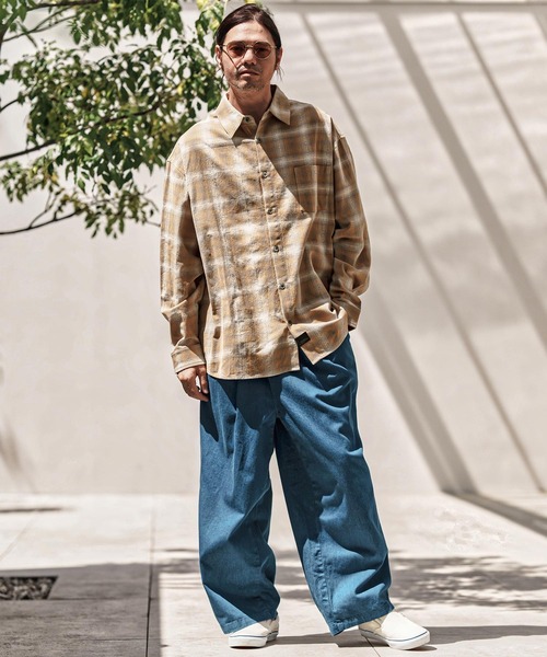 CAMBIO(カンビオ)の「ms6101-Jacquard Ombre Check Shirts シャツ(シャツ/ブラウス・メンズ・オレンジ/マスタード/ブラック・L/M)」の21枚目の写真