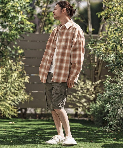 CAMBIO(カンビオ)の「ms6101-Jacquard Ombre Check Shirts シャツ(シャツ/ブラウス・メンズ・オレンジ/マスタード/ブラック・L/M)」の15枚目の写真