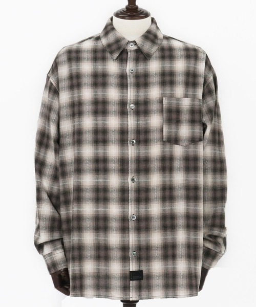 CAMBIO(カンビオ)の「ms6101-Jacquard Ombre Check Shirts シャツ(シャツ/ブラウス・メンズ・オレンジ/マスタード/ブラック・L/M)」の9枚目の写真