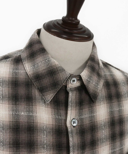 CAMBIO(カンビオ)の「ms6101-Jacquard Ombre Check Shirts シャツ(シャツ/ブラウス・メンズ・オレンジ/マスタード/ブラック・L/M)」の11枚目の写真