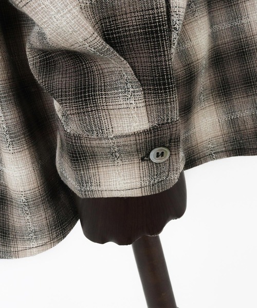 CAMBIO(カンビオ)の「ms6101-Jacquard Ombre Check Shirts シャツ(シャツ/ブラウス・メンズ・オレンジ/マスタード/ブラック・L/M)」の4枚目の写真