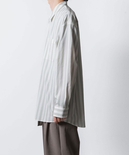 ATTACHMENT(アタッチメント)の「CU/CO ストライプツイル L/S シャツ / CU/CO STRIPE TWILL L/S SHIRT(シャツ/ブラウス・メンズ・グレー系/グリーン系・3/2/1)」の5枚目の写真