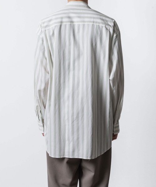 ATTACHMENT(アタッチメント)の「CU/CO ストライプツイル L/S シャツ / CU/CO STRIPE TWILL L/S SHIRT(シャツ/ブラウス・メンズ・グレー系/グリーン系・3/2/1)」の6枚目の写真