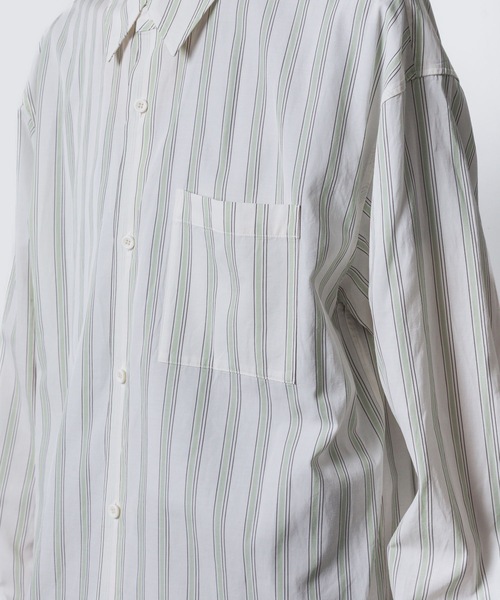 ATTACHMENT(アタッチメント)の「CU/CO ストライプツイル L/S シャツ / CU/CO STRIPE TWILL L/S SHIRT(シャツ/ブラウス・メンズ・グレー系/グリーン系・3/2/1)」の7枚目の写真