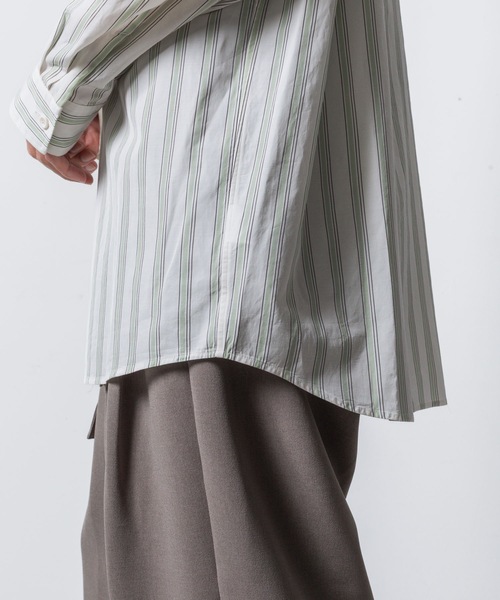 ATTACHMENT(アタッチメント)の「CU/CO ストライプツイル L/S シャツ / CU/CO STRIPE TWILL L/S SHIRT(シャツ/ブラウス・メンズ・グレー系/グリーン系・3/2/1)」の22枚目の写真