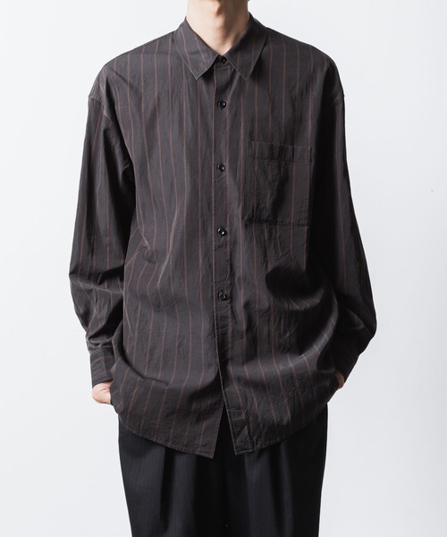 ATTACHMENT(アタッチメント)の「CU/CO ストライプツイル L/S シャツ / CU/CO STRIPE TWILL L/S SHIRT(シャツ/ブラウス・メンズ・グレー系/グリーン系・3/2/1)」の15枚目の写真