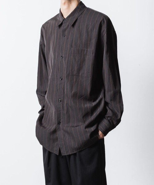 ATTACHMENT(アタッチメント)の「CU/CO ストライプツイル L/S シャツ / CU/CO STRIPE TWILL L/S SHIRT(シャツ/ブラウス・メンズ・グレー系/グリーン系・3/2/1)」の19枚目の写真