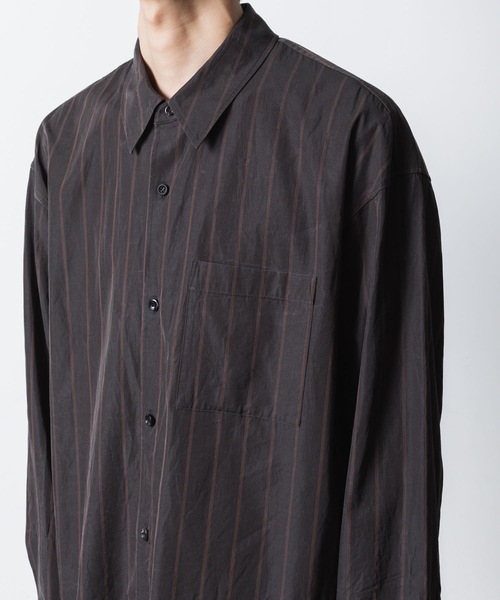 ATTACHMENT(アタッチメント)の「CU/CO ストライプツイル L/S シャツ / CU/CO STRIPE TWILL L/S SHIRT(シャツ/ブラウス・メンズ・グレー系/グリーン系・3/2/1)」の13枚目の写真