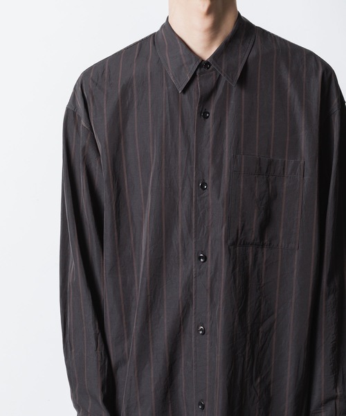 ATTACHMENT(アタッチメント)の「CU/CO ストライプツイル L/S シャツ / CU/CO STRIPE TWILL L/S SHIRT(シャツ/ブラウス・メンズ・グレー系/グリーン系・3/2/1)」の21枚目の写真