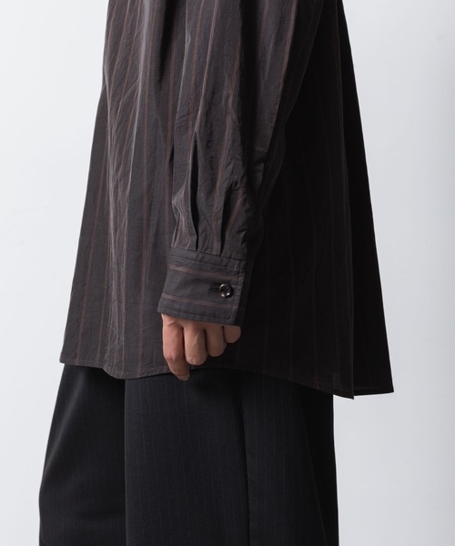 ATTACHMENT(アタッチメント)の「CU/CO ストライプツイル L/S シャツ / CU/CO STRIPE TWILL L/S SHIRT(シャツ/ブラウス・メンズ・グレー系/グリーン系・3/2/1)」の16枚目の写真