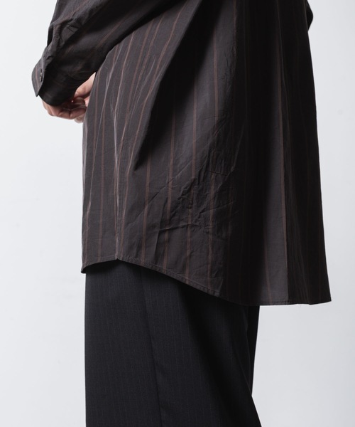 ATTACHMENT(アタッチメント)の「CU/CO ストライプツイル L/S シャツ / CU/CO STRIPE TWILL L/S SHIRT(シャツ/ブラウス・メンズ・グレー系/グリーン系・3/2/1)」の18枚目の写真